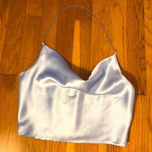 Blue Satin Halter top